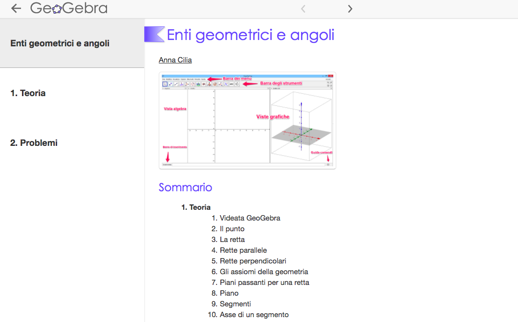 Enti geometrici e angoli: GeoGebra Book – Scienze Matematiche